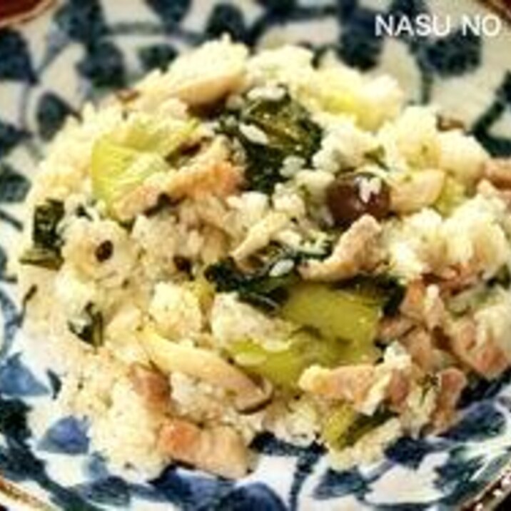 【豚バラ肉とちんげん菜中華風炊き込み飯】